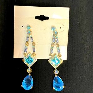 Aqua Crystal drop earrings